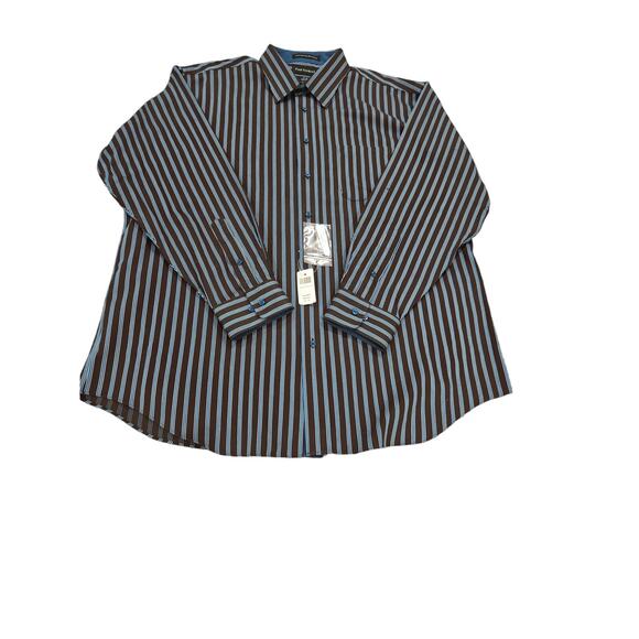 NWT Paul Fredrick Tailor Fit  LS Dress Shirt  Brown Neck:18 - Picture 1 of 5